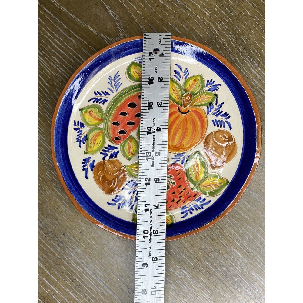 S.P. Corval Portugal Hand Painted Pottery Plate Fruit Watermelon Strawberry - Picture 7 of 11